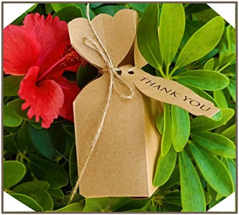 Lontenrea 50 Pcs Candy Boxes with Twine and Cards