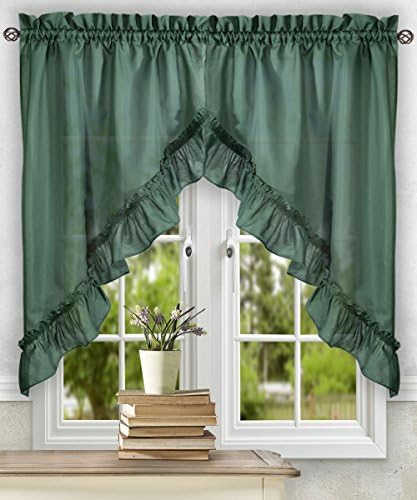 Simple Comfort Ellis 60x38 Inch Ruffled Swag Curtain in Harvest