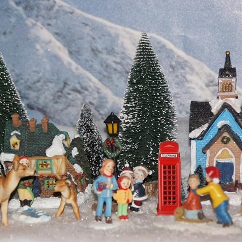 3 Pcs Christmas Mini Village Accessories Retro Decor