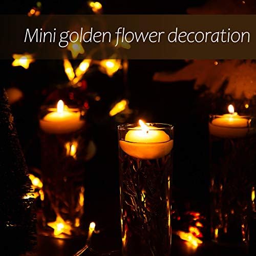 50 Pieces Gold Faux Flowers for Floating Candles and Centerpieces