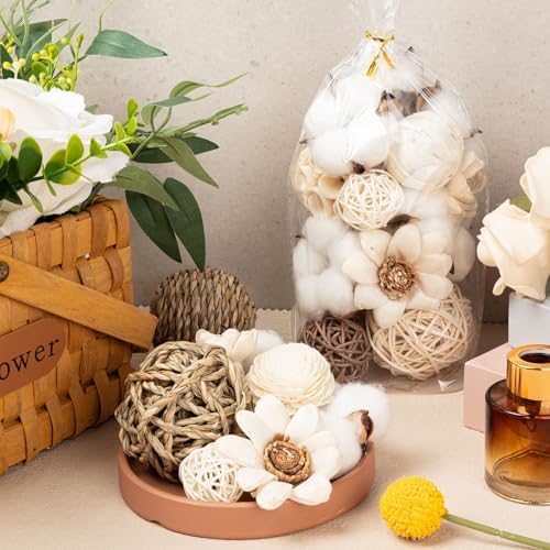 23Pcs Woven Rattan Decorative Balls for Vase Fillers