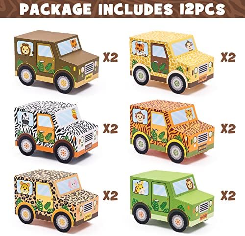 Set of 12 Jungle Animal Treat Boxes for Birthday Parties