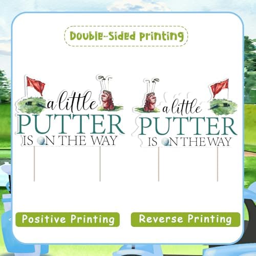 Golf Theme Baby Shower Cake Topper With Putter