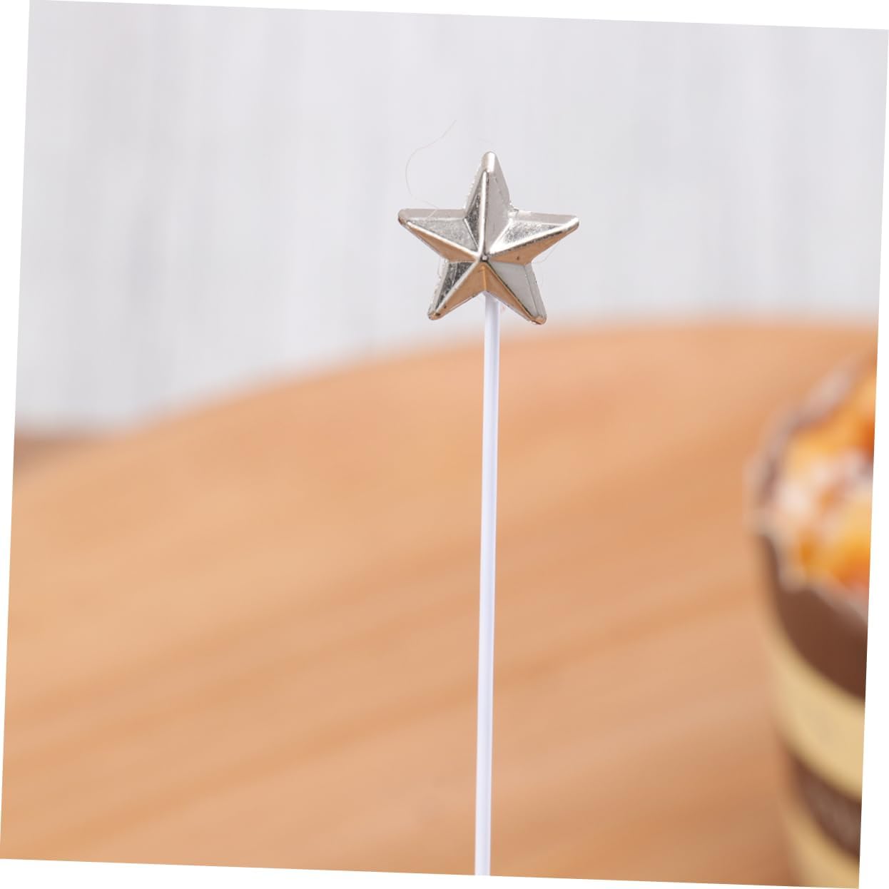 MAGICLULU 50 Pcs Five Pointed Star Cake Inserts Silver Toppers