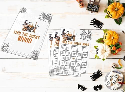 Tuyashua Halloween Guest Bingo Game Set of 30 Cards