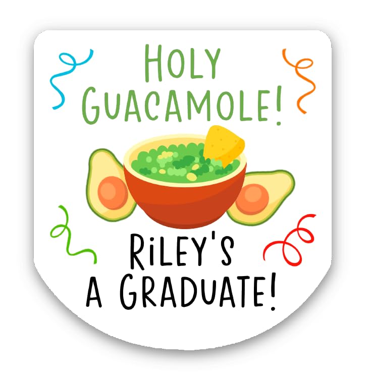 Personalized Taco Nacho Guacamole Graduation Party Favor Labels