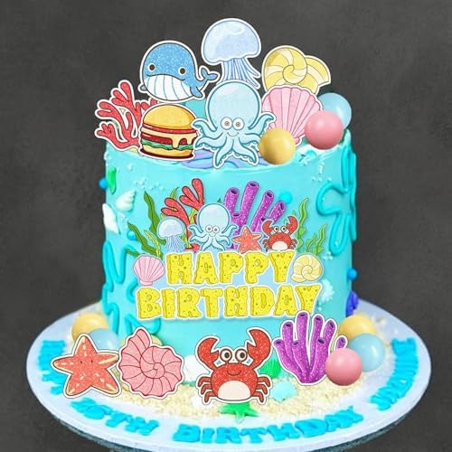 Under The Sea Birthday Cake Decorations Set