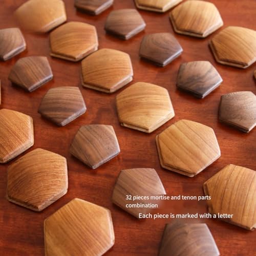 Creative Football Wood Sculpture 22CM Handmade Decor with Base