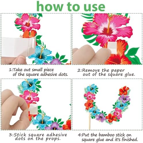 48PCS Hawaiian Tiki Photo Booth Props Set