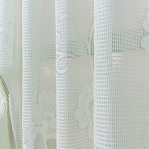 Beige Flower Lace Valance Curtain for Living Room and Kitchen