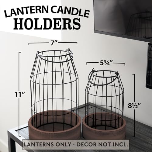 KIBAGA Rustic Decorative Lantern Set of 2