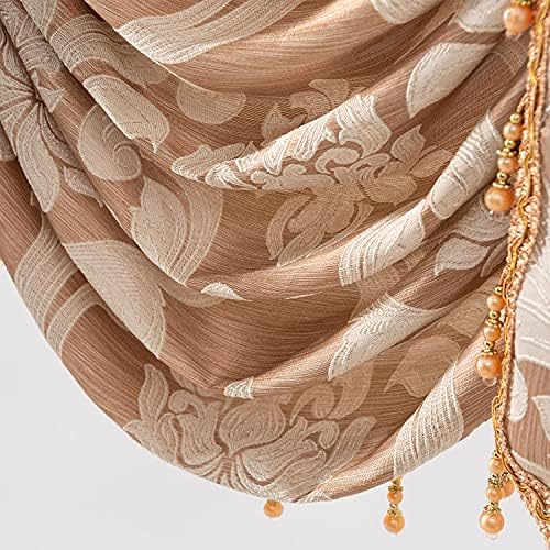 NAPEARL Beige Waterfall Valance for Living Room