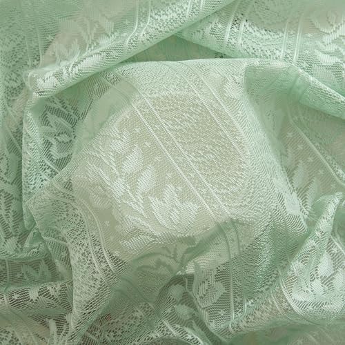 HLC ME Sophia Floral Valance 28x36 Inch Seafoam Green Set of 2