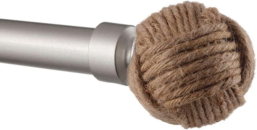 Exclusive Home Curtains ER1006-01 Matte Silver Rope Knot Rod Set