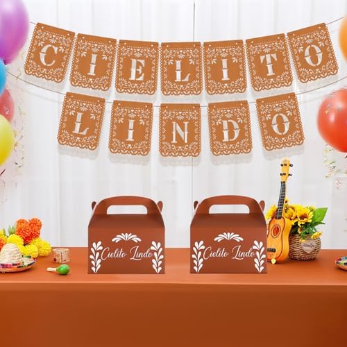 Honoson 24 Pcs Mexican Party Favor Boxes with Traditional Designs