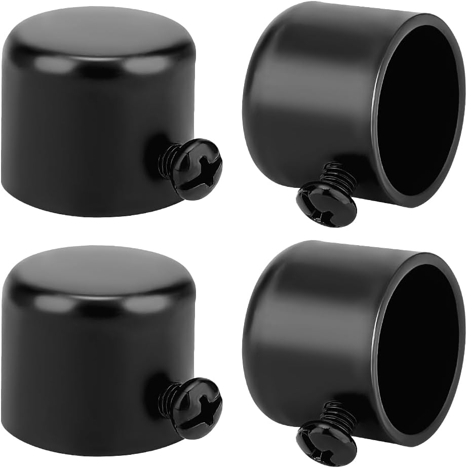 AHANDMAKER 4 Piece Curtain Rod End Caps Black