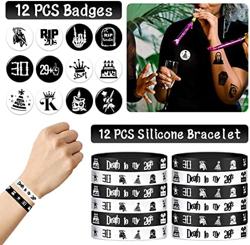 60PCS Death to My 20s Party Favors Black 30th Birthday Supplies