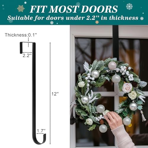 HOOSUN 12 Inch Wreath Hanger Door Hooks