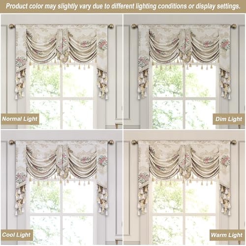 Loom And Mill Luxury Waterfall Valance Valance With Tassels