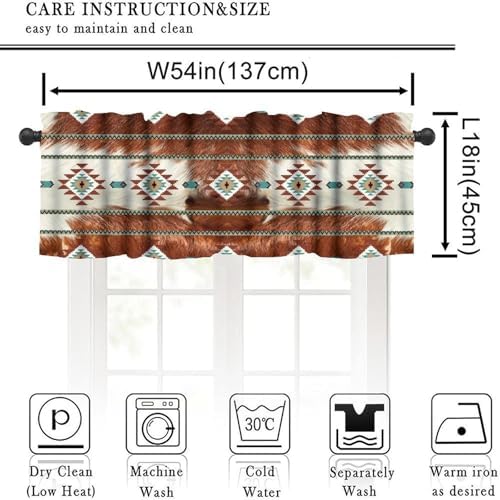 Cowhide Style Valance with Aztec Pattern
