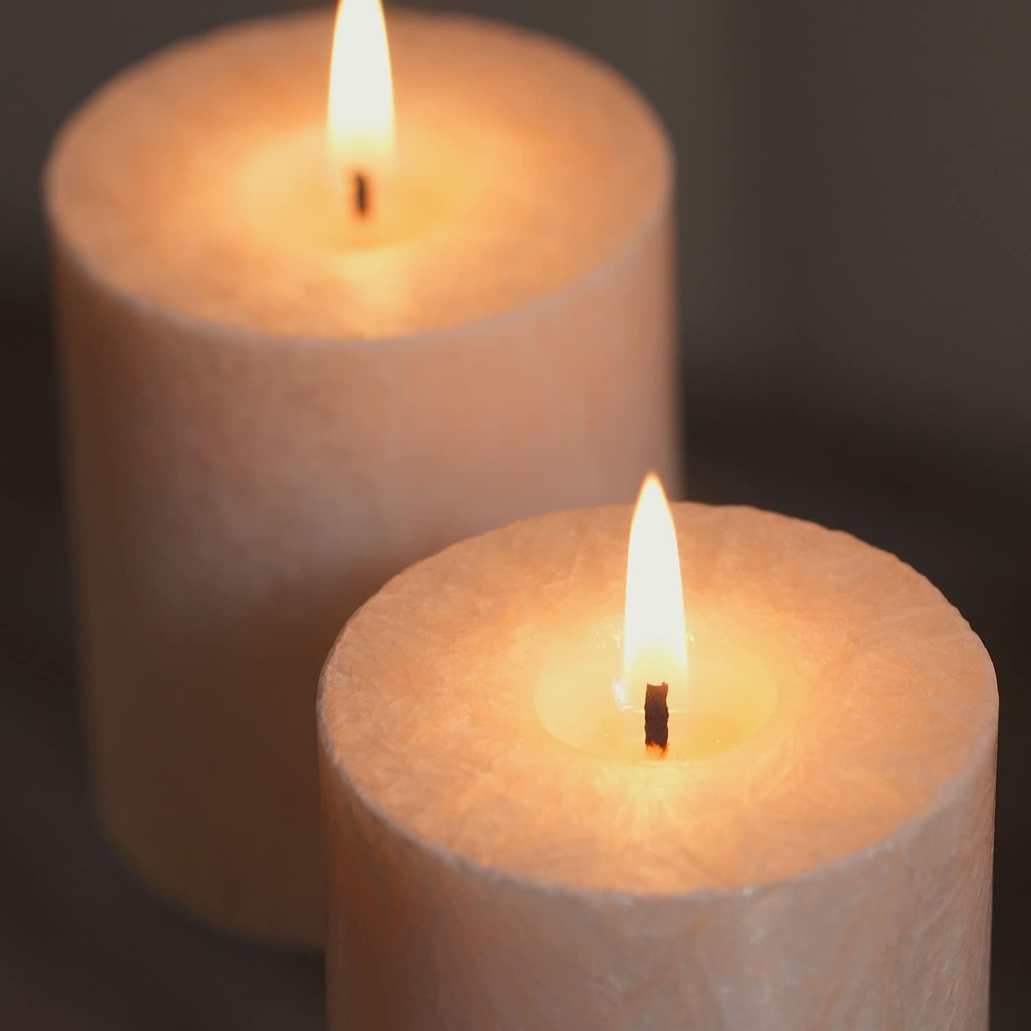 GreenSpark Natural Unscented Pillar Candles Set of 4 Marble White