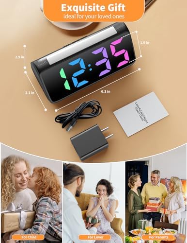 Netzu Digital Alarm Clock with RGB Night Light and Dual Alarm