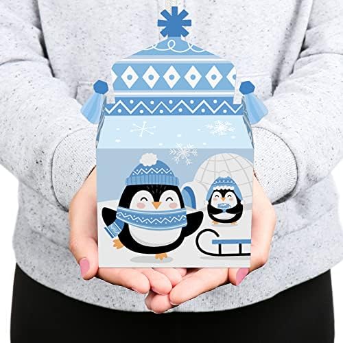 Big Dot of Happiness Winter Penguins Treat Box Set of 12