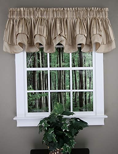 Stylemaster Windsor Scalloped Layered Valance Linen Color