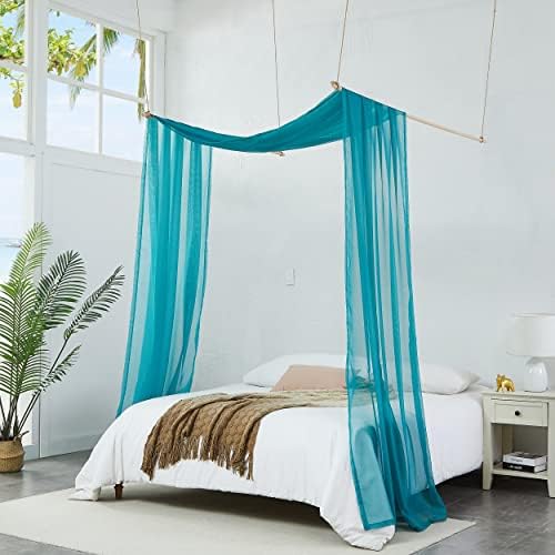 Warm Home Designs Green Teal Sheer Window Scarf 54x216 Inches