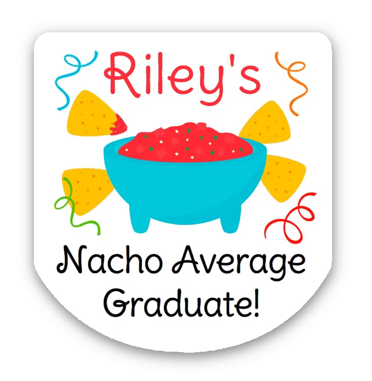 Personalized Taco Nacho Guacamole Graduation Party Favor Labels