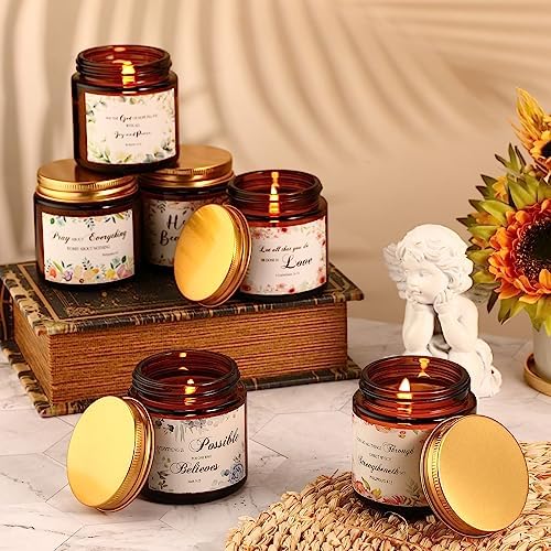 MTLEE 10 Jar Christian Scented Candles Stress Relief Aromatherapy Gifts