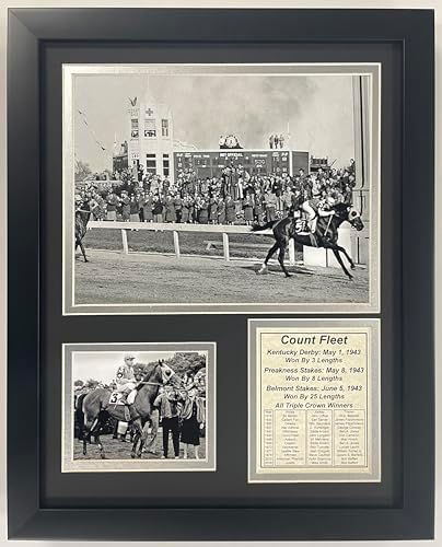 Championship Racehorse Collectible Framed Collage Count Fleet 12x15