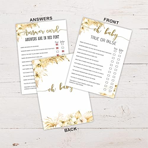 Boho Baby Gender Reveal Game Cards Set