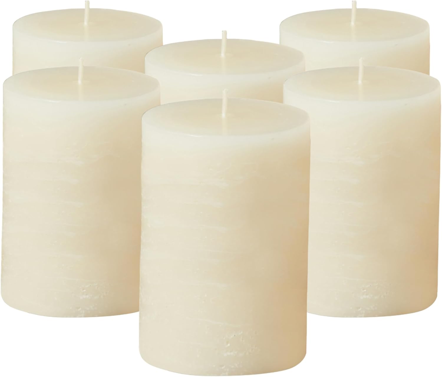 Simply Soson 3x4 Inch Ivory Pillar Candles Set of 6