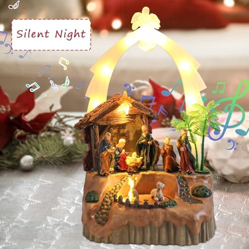 VCUTEKA Christmas Village Houses Lighted Musical Collectible Decor