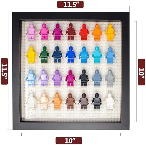 10x10 Black Figurine Display Case with Wood Frame and White Base