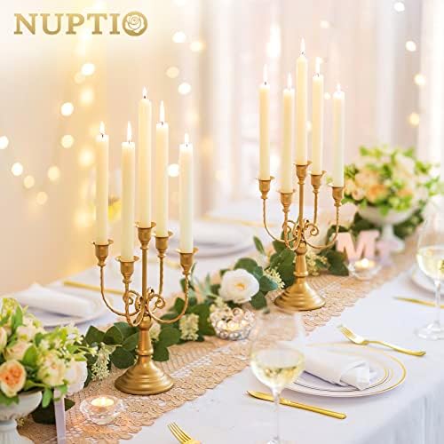 NUPTIO Gold Candelabras Candle Holder Set of 2