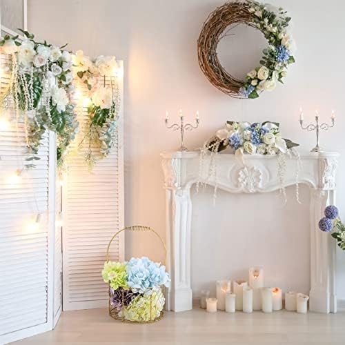 PerGar Golden Metal Flower Girl Basket for Weddings