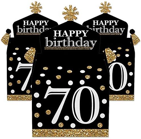 Big Dot of Happiness 70th Birthday Gold Treat Boxes Set of 12