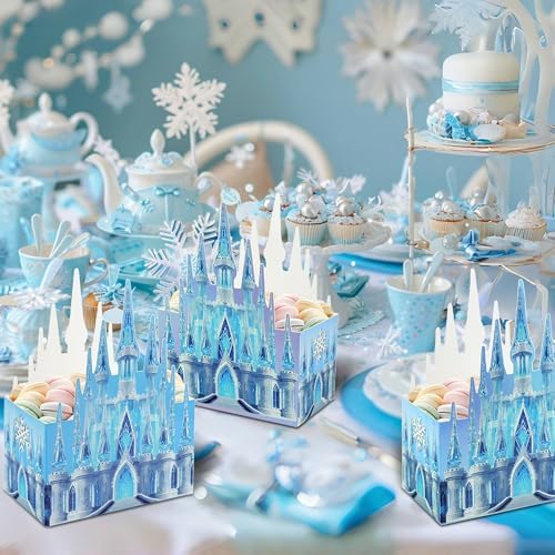 16Pcs Snowflake Favor Boxes for Winter Party Supplies