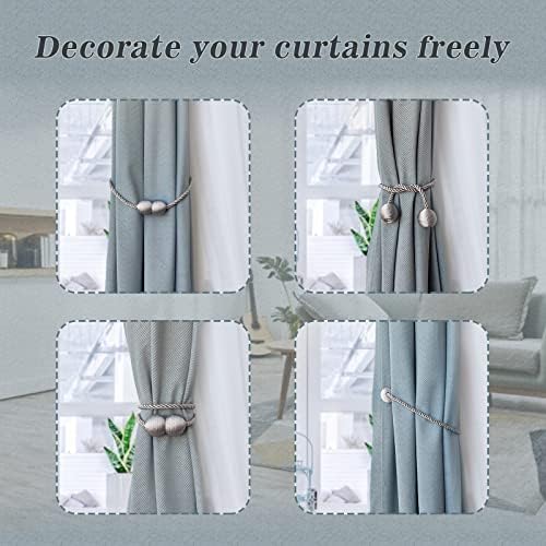 Hion Magnetic Curtain Holdbacks Grey 2pcs