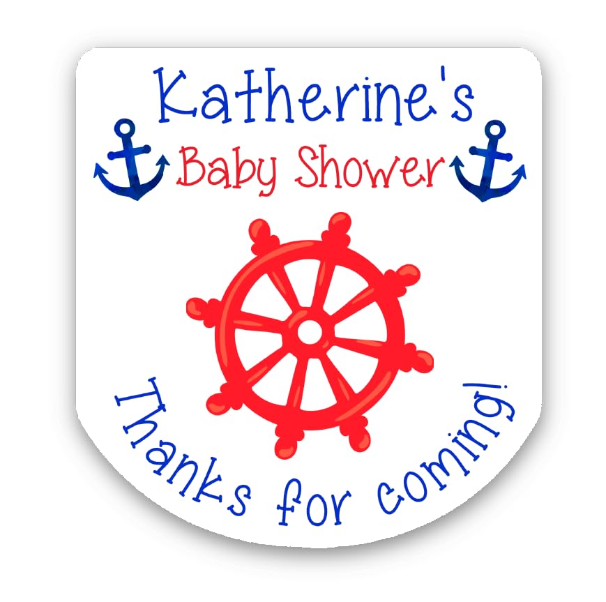 Personalized Nautical Whale Bridal Shower Sanitizer Labels 30 Stickers