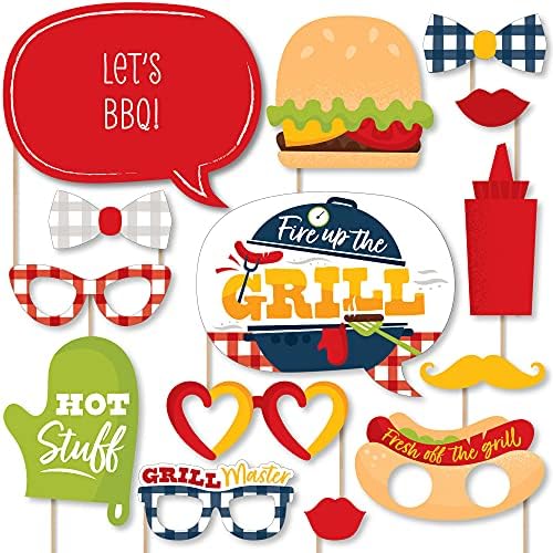 Fire Up the Grill Photo Booth Props Kit - 20 Count