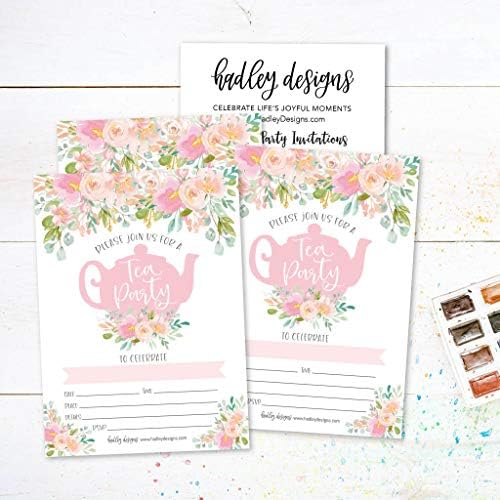 Hadley Designs 25 Tea Party Invitations for Girls