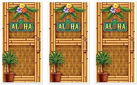 Beistle 3 Piece Plastic Aloha Door Covers for Luau