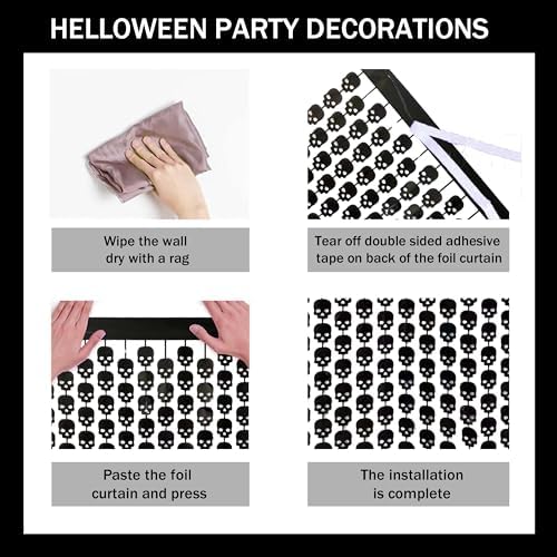 Halloween Decor Set with Skeleton Spider Web and Bats Theme