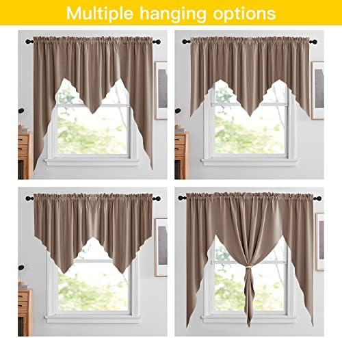 NICETOWN Half Window Pole Pocket Valance Curtains