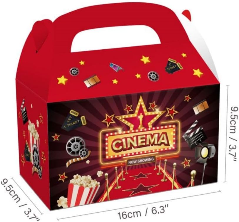 12Pcs Movie Theme Party Decor Boxes with Glitter