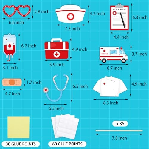 Nurse Photo Booth Props 31 Pieces Set