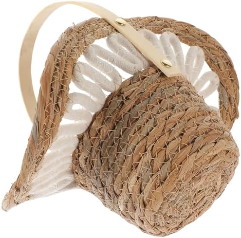 Flower Girl Basket Hand Woven Straw for Home Decor